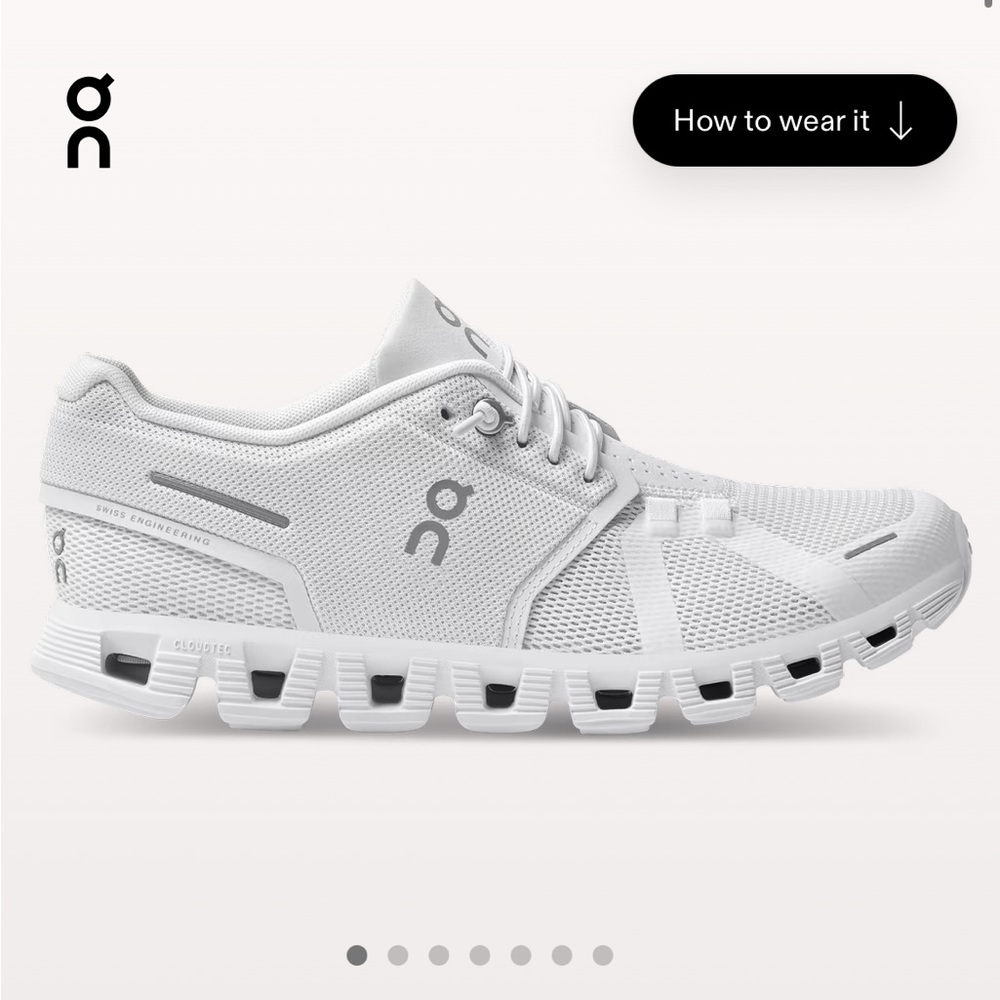 ☁️On Cloud 5 ALL WHITE Womens Size 8☁️